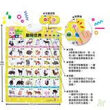 忍者兔3D立體觸控有聲學習掛圖：動物世界